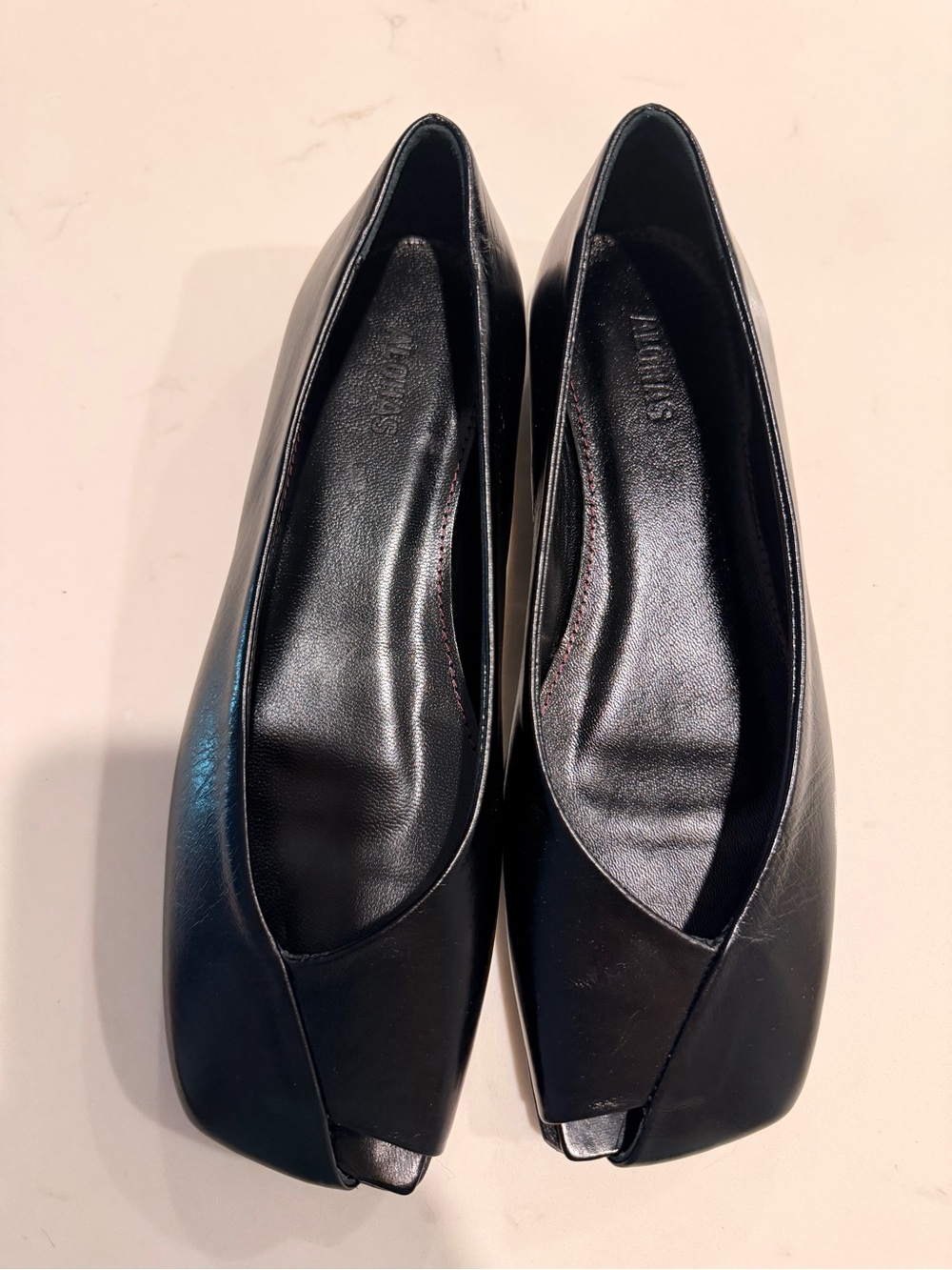 Alohas Women's Black Katia Square-Toe Ballet Flats sz 36 - Picture 3 of 5